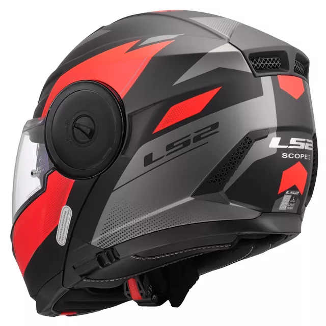 Výklopná moto prilba LS2 FF902 Scope II Duria Black Red