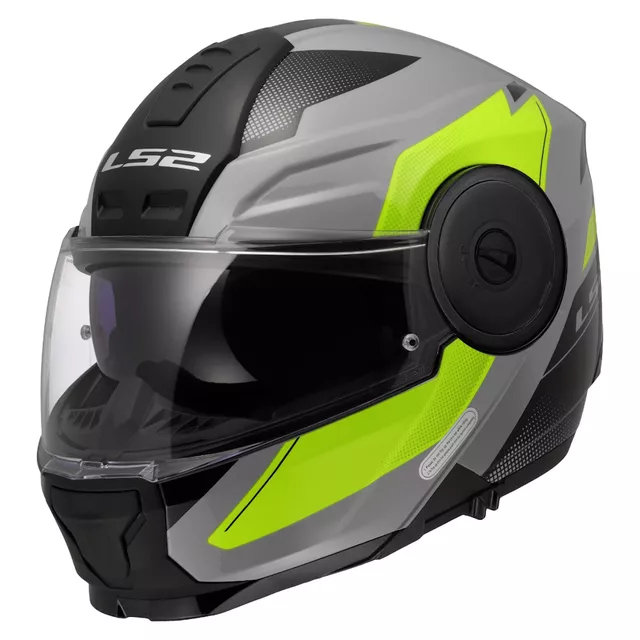 Výklopná moto prilba LS2 FF902 Scope II Duria Grey H-V Yellow
