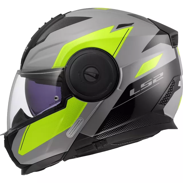 Výklopná moto prilba LS2 FF902 Scope II Duria Grey H-V Yellow
