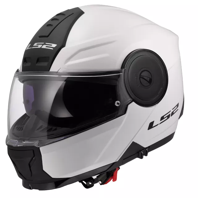 Výklopná moto prilba LS2 FF902 Scope II Solid Gloss White