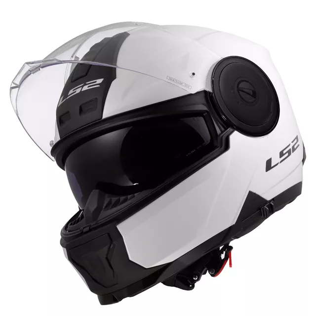 Výklopná moto prilba LS2 FF902 Scope II Solid Gloss White