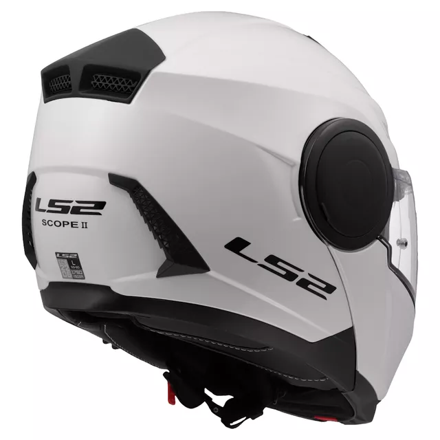 Výklopná moto prilba LS2 FF902 Scope II Solid Gloss White