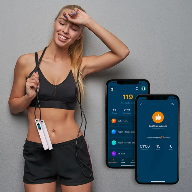 Inteligentné švihadlo inSPORTline Jumpsmart - biela