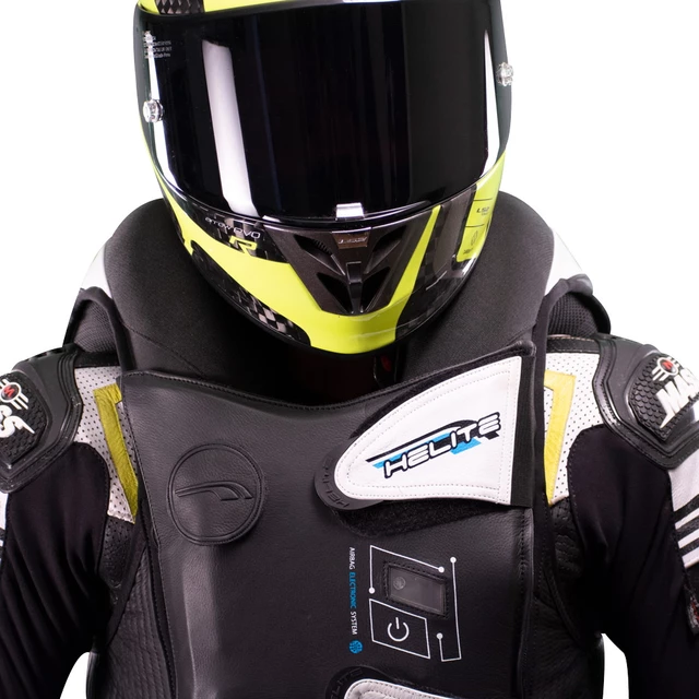 Závodná airbagová vesta Helite e-GP Air - čierno-biela