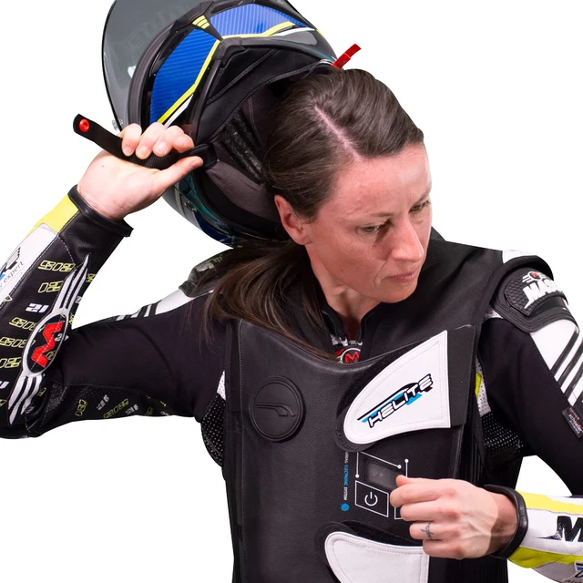 Závodná airbagová vesta Helite e-GP Air - čierno-biela