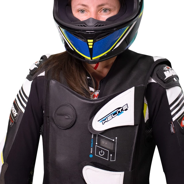Závodná airbagová vesta Helite e-GP Air - čierno-biela