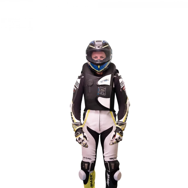 Závodná airbagová vesta Helite e-GP Air - čierno-biela