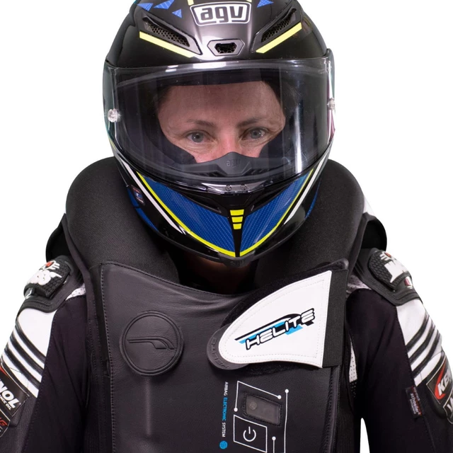 Závodná airbagová vesta Helite e-GP Air - čierno-biela