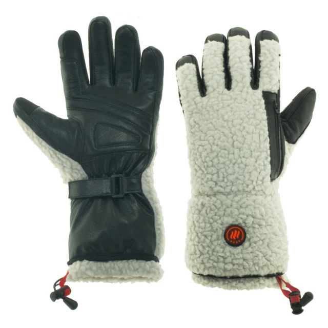 Vyhrievané rukavice v štýle shearling Glovii GS3 2x2100 mAh - béžovo-čierna