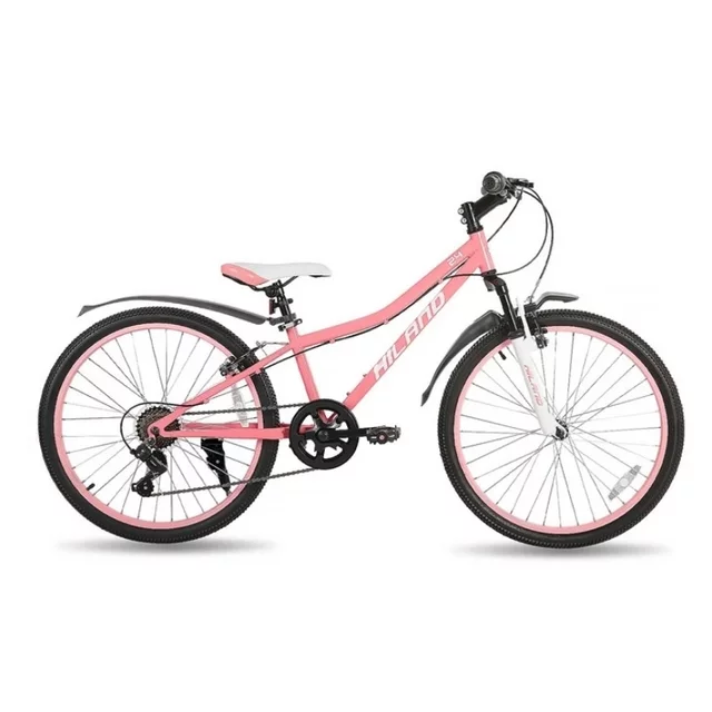 Juniorský horský bicykel Hiland Climber 24" • 140-160 cm - čierna - ružová