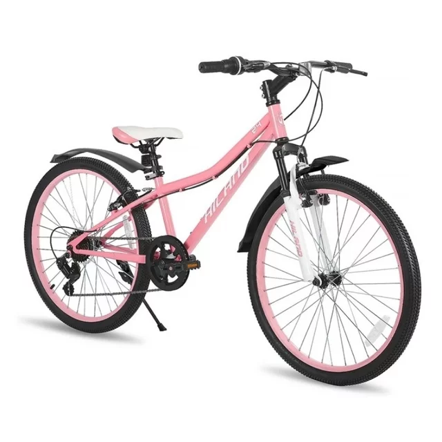 Juniorský horský bicykel Hiland Climber 24" • 140-160 cm - čierna