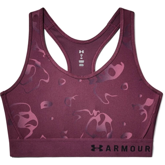 Dámska športová podprsenka Under Armour Mid Keyhole Print - Level Purple - Level Purple