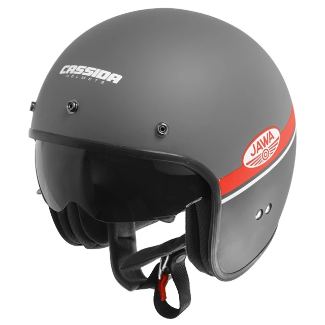 Moto prilba Cassida Oxygen Jawa OHC - červená matná/čierna/biela