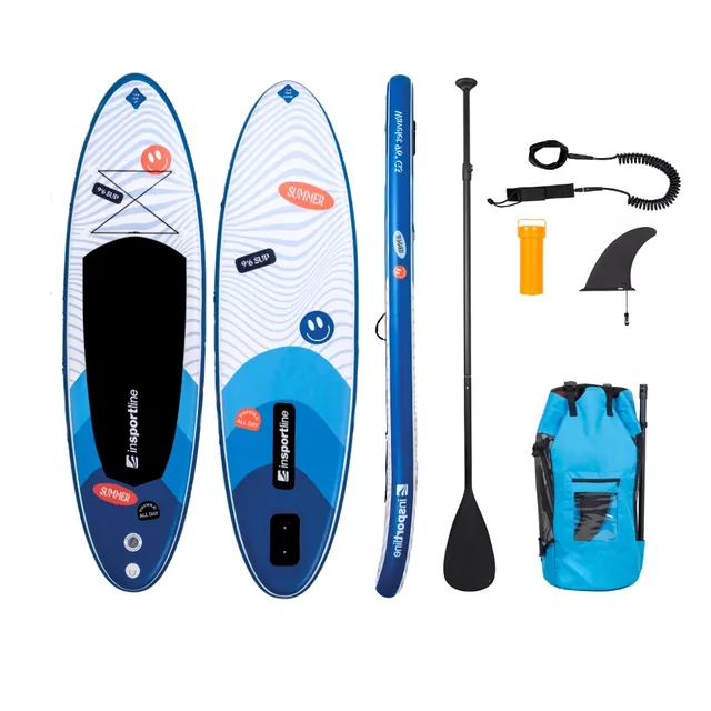 Paddleboard s príslušenstvom inSPORTline Wavelet 9'6" - modrá - modrá