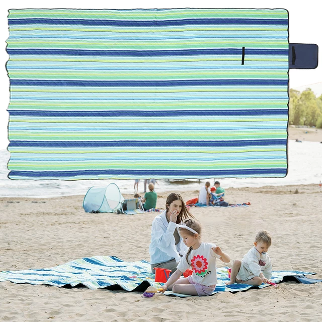 Pikniková deka inSPORTline Livetino 300x200 cm - ibišteková noc - pokojný oceán
