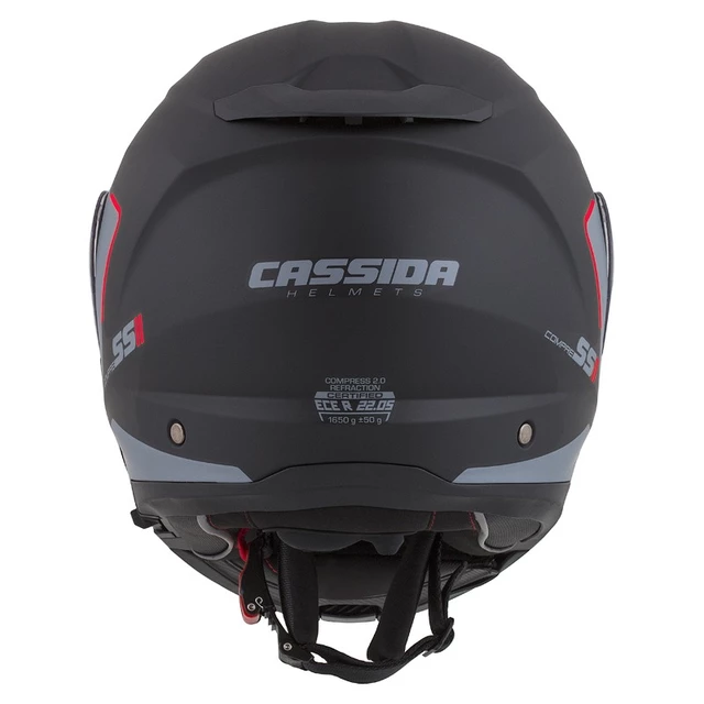 Moto prilba Cassida Compress 2.0 Refraction P/J - čierna matná/šedá/žltá fluo