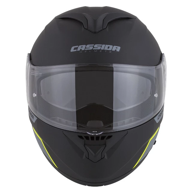 Moto prilba Cassida Compress 2.0 Refraction P/J - čierna matná/šedá/žltá fluo