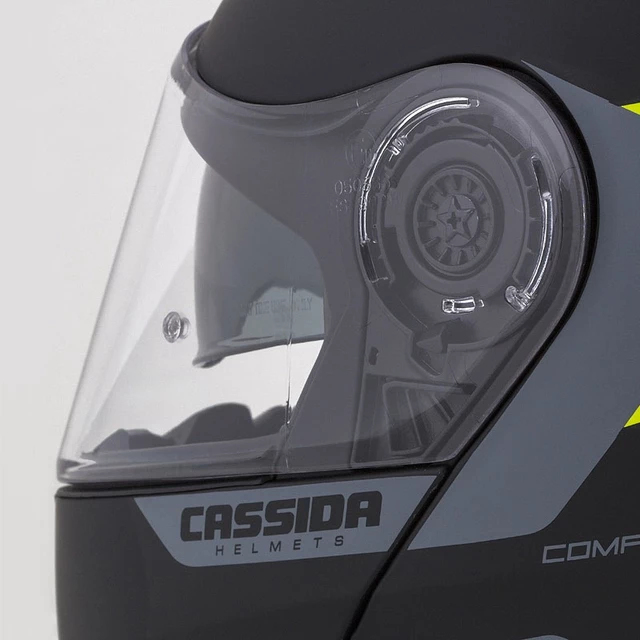 Moto prilba Cassida Compress 2.0 Refraction P/J - čierna matná/šedá/žltá fluo