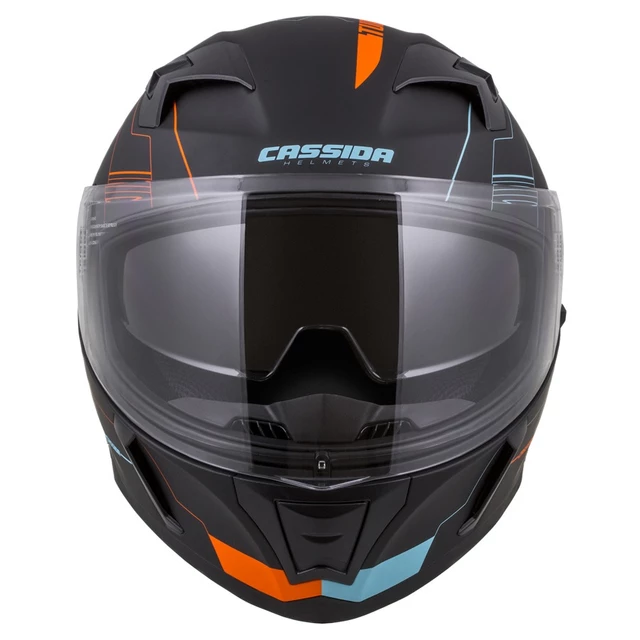 Moto prilba Cassida Integral 3.0 Turbohead - čierna matná/oranžová/modrá