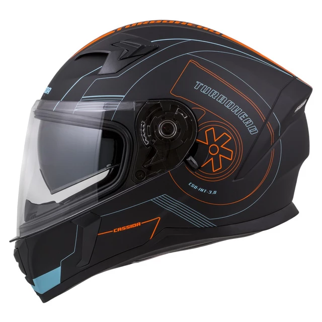 Moto prilba Cassida Integral 3.0 Turbohead - čierna matná/oranžová/modrá