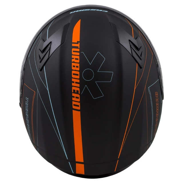 Moto prilba Cassida Integral 3.0 Turbohead - čierna matná/oranžová/modrá