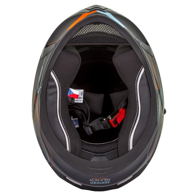 Moto prilba Cassida Integral 3.0 Turbohead - čierna matná/oranžová/modrá