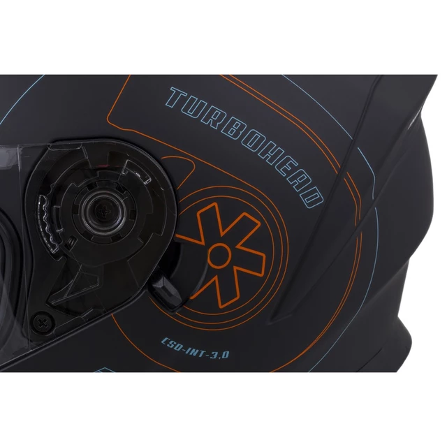 Moto prilba Cassida Integral 3.0 Turbohead - čierna matná/oranžová/modrá