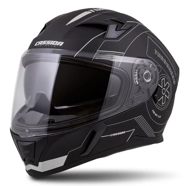 Moto prilba Cassida Integral 3.0 Turbohead - čierna matná/oranžová/modrá