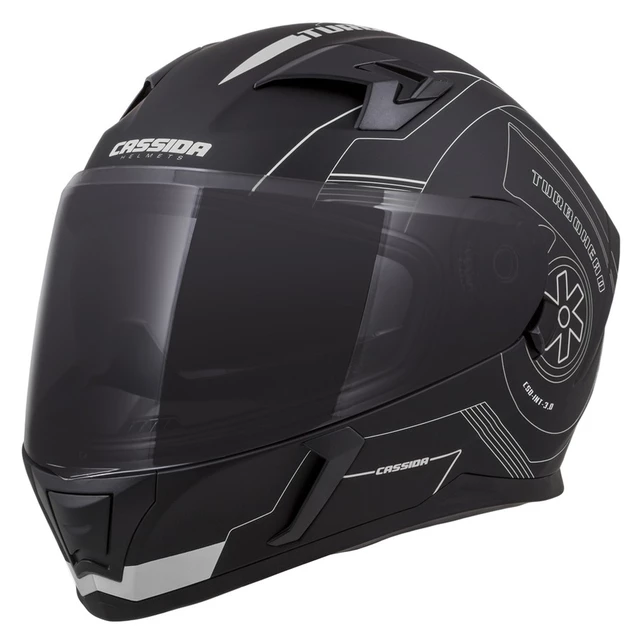 Moto prilba Cassida Integral 3.0 Turbohead - čierna matná/oranžová/modrá