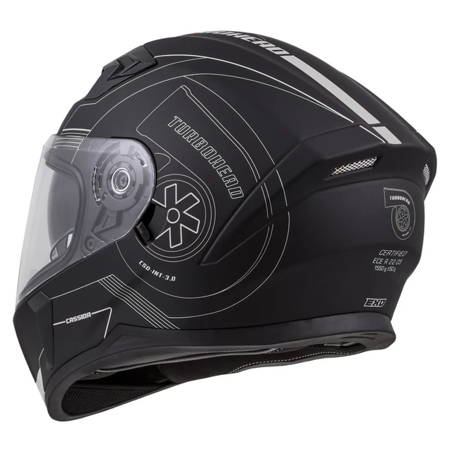 Moto prilba Cassida Integral 3.0 Turbohead - čierna matná/oranžová/modrá