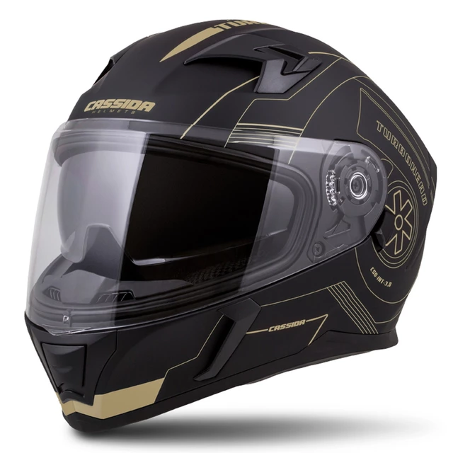 Moto prilba Cassida Integral 3.0 Turbohead - čierna matná/oranžová/modrá