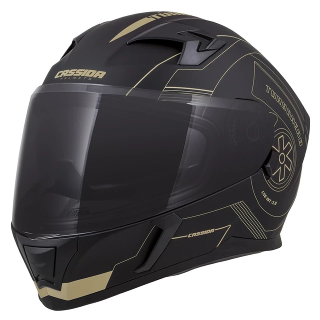 Moto prilba Cassida Integral 3.0 Turbohead - čierna matná/oranžová/modrá