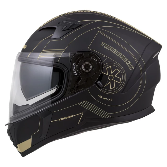 Moto prilba Cassida Integral 3.0 Turbohead - čierna matná/oranžová/modrá