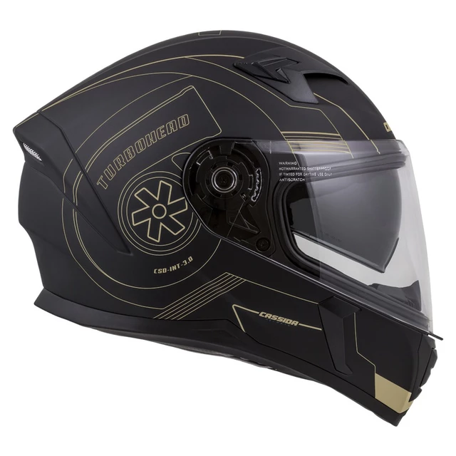 Moto prilba Cassida Integral 3.0 Turbohead - čierna matná/oranžová/modrá