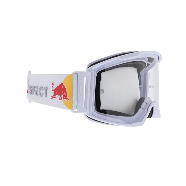 Motokrosové okuliare RedBull Spect Strive Panovision, biele matné, plexi číre