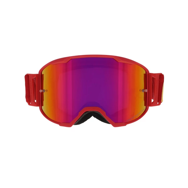 Motokrosové okuliare RedBull Spect Strive Panovision, červené matné, plexi fialové zrkadlové