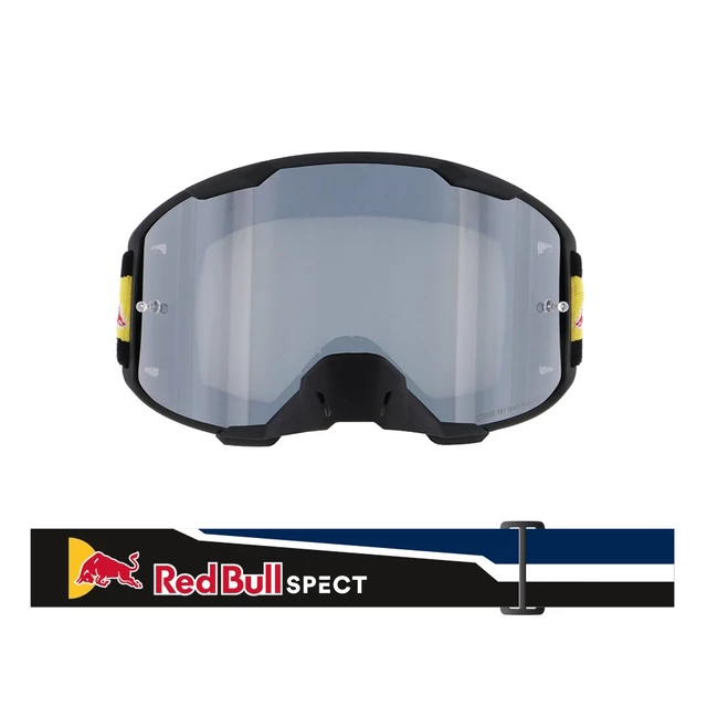 Motokrosové okuliare RedBull Spect Strive, čierne matné, plexi strieborné zrkadlové