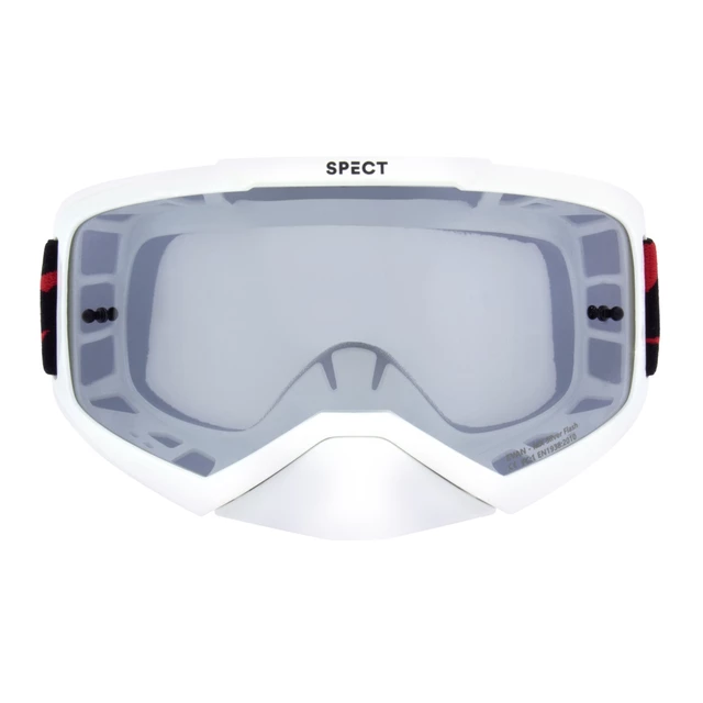 Motokrosové okuliare RedBull Spect Evan, biele, plexi dymové/strieborné