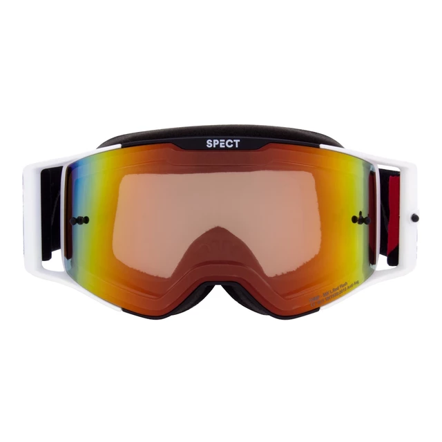 Motokrosové okuliare RedBull Spect Torp, čierno/biele matné, červené zrkadlové plexi