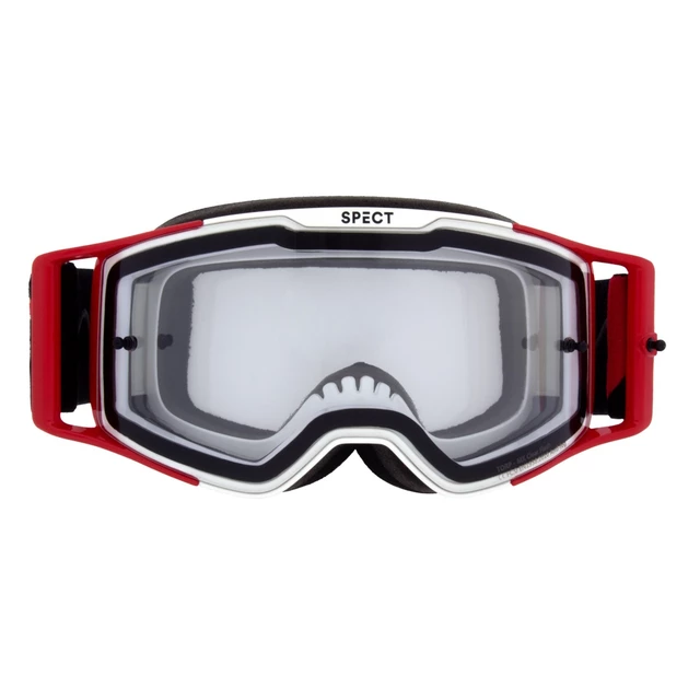 Motokrosové okuliare RedBull Spect Torp, biele/červené, číre plexi