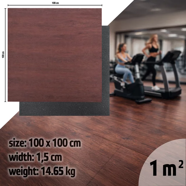 Záťažová podložka inSPORTline Luxteko Flat 100x100x1,5 cm - mramor - drevo