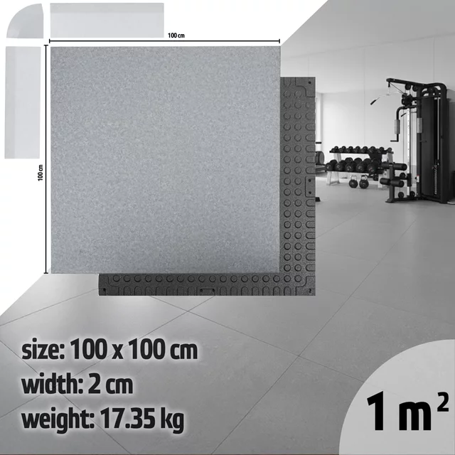 Záťažová podložka inSPORTline Luxteko Waffle 100x100x2 cm - drevo - mramor