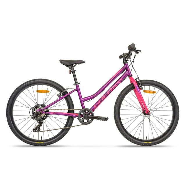 Juniorský dievčenský bicykel Galaxy Ruby 24" 9.0 - strieborná - fialová