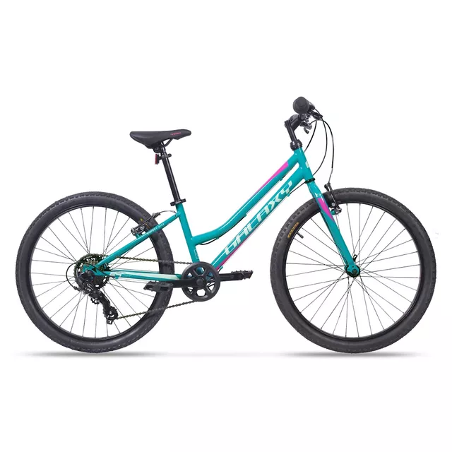 Juniorský dievčenský bicykel Galaxy Ruby 24" 9.0 - strieborná - tyrkysová