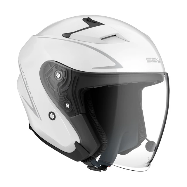 Moto prilba s headsetom SENA Outstar S lesklá biela