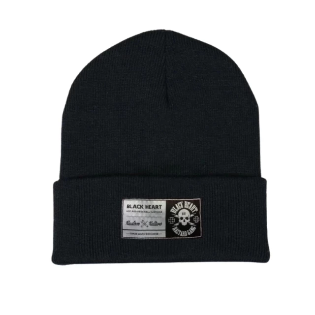 Čiapka BLACK HEART Logo Skull - čierna - čierna