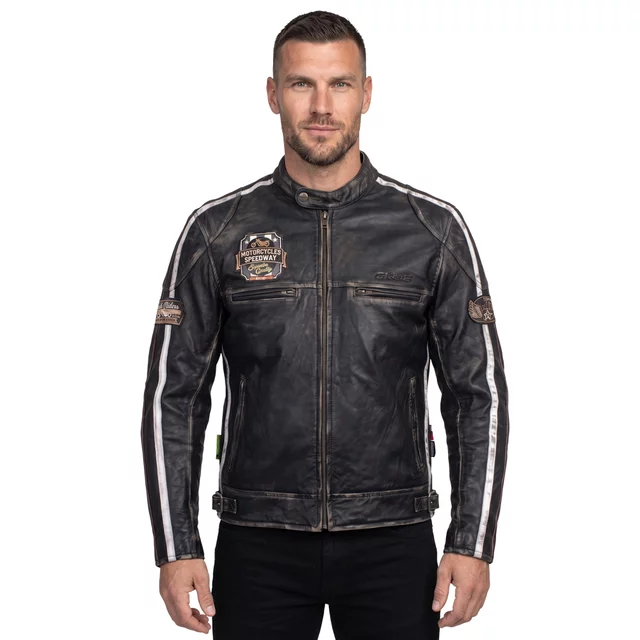 Pánska kožená moto bunda W-TEC Sheawen Vintage
