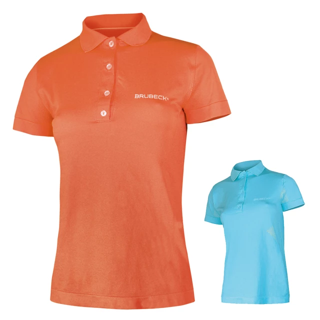 Dámske thermo tričko Brubeck PRESTIGE s golierom - oranžová