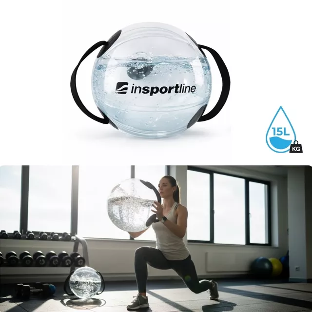 Vodná posilňovacia lopta inSPORTline Flowball 30 cm / max. 15 kg