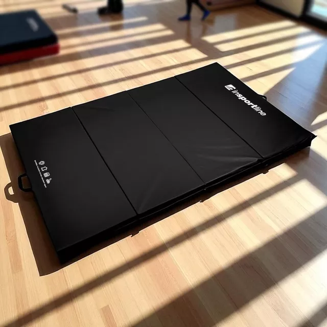 Skladacia gymnastická žinenka inSPORTline Kvadfold 200x120x5 cm - hnedá
